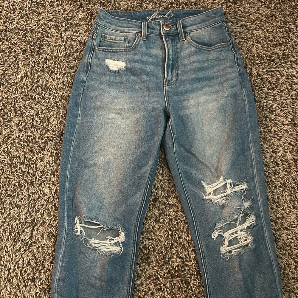 size 2 
light washed, ripped jeans